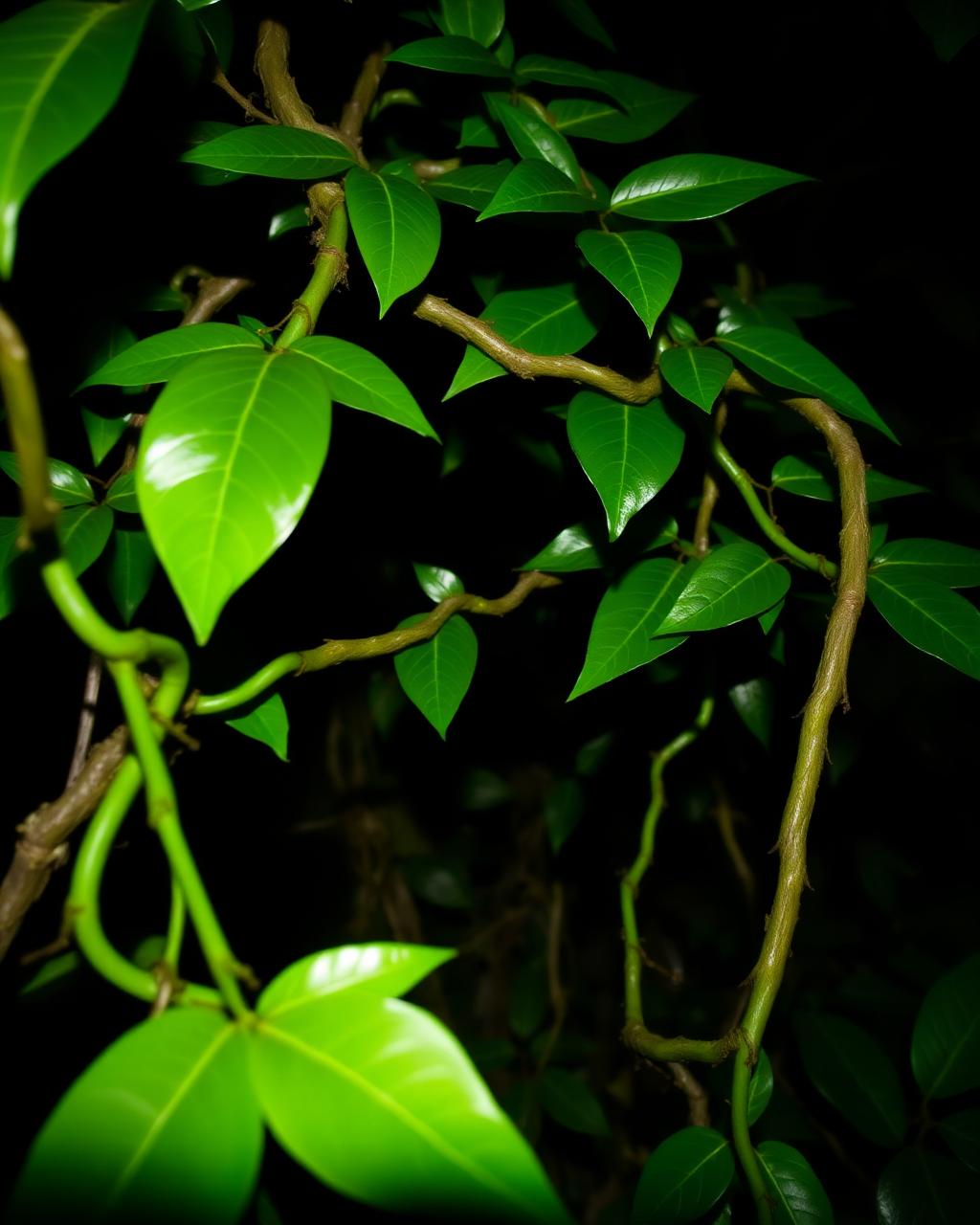Banisteriopsis caapi vine in the Amazonian rainforest understory
